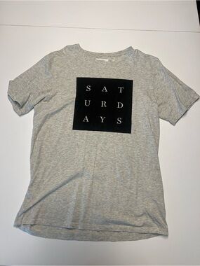 Saturdays New York City Gray Tee with Black Square Logo